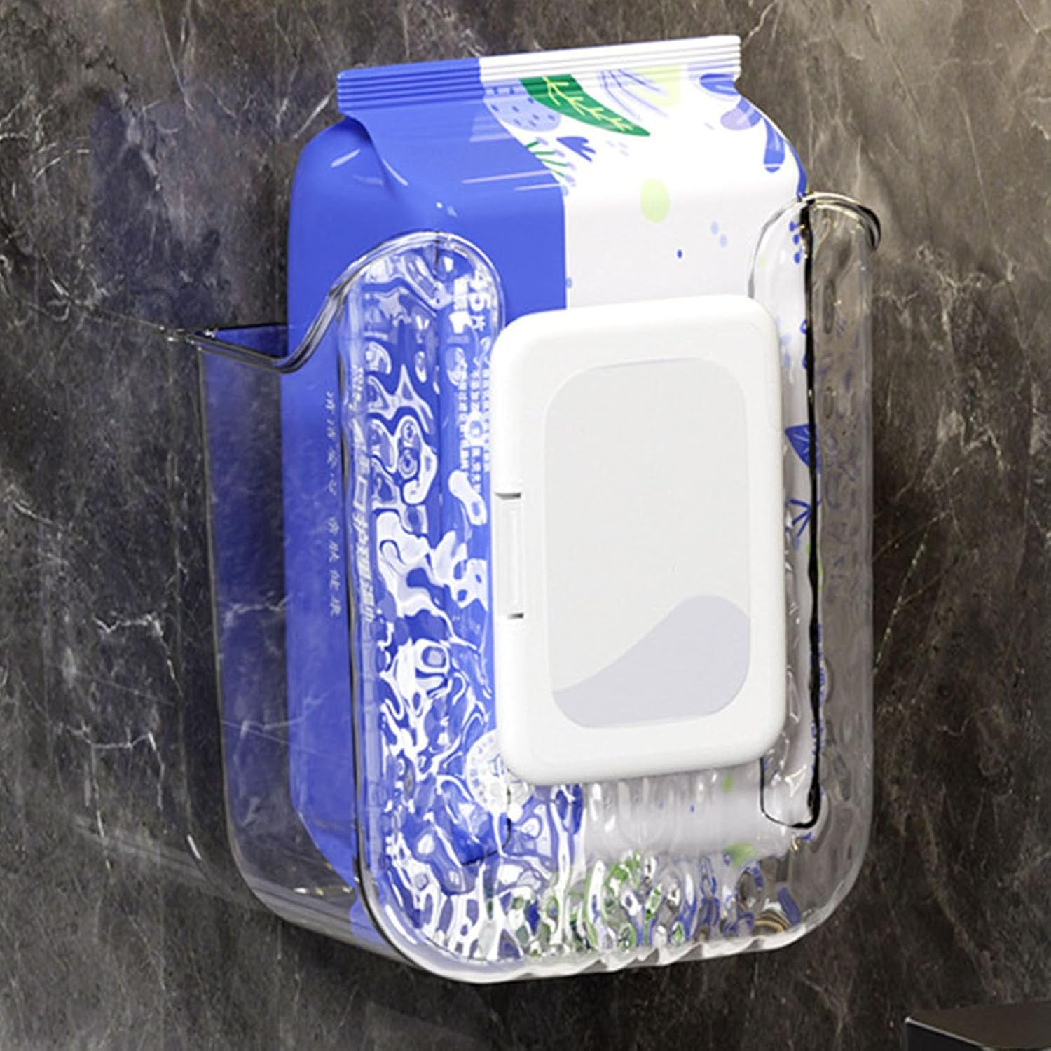 Wet Wipes Box - Wipe Dispenser for Bathroom, 15.5Cm Wet Wipes Storage Box - Wall-Mounted Wipe Dispenser Made of ABS, Hygienic & Space-Saving, Ideal for Bathroom & Kitchen - White image number 3