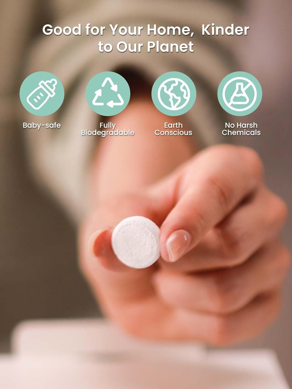 GROWNSY Descaling Tablets Descaler, 24 Descaling Tablets Compatible with Momcozy, Baby Brezza Bottle Washer, Effective for Bottle Washer, Warmer, Sterilizer, Formula Maker image number 3