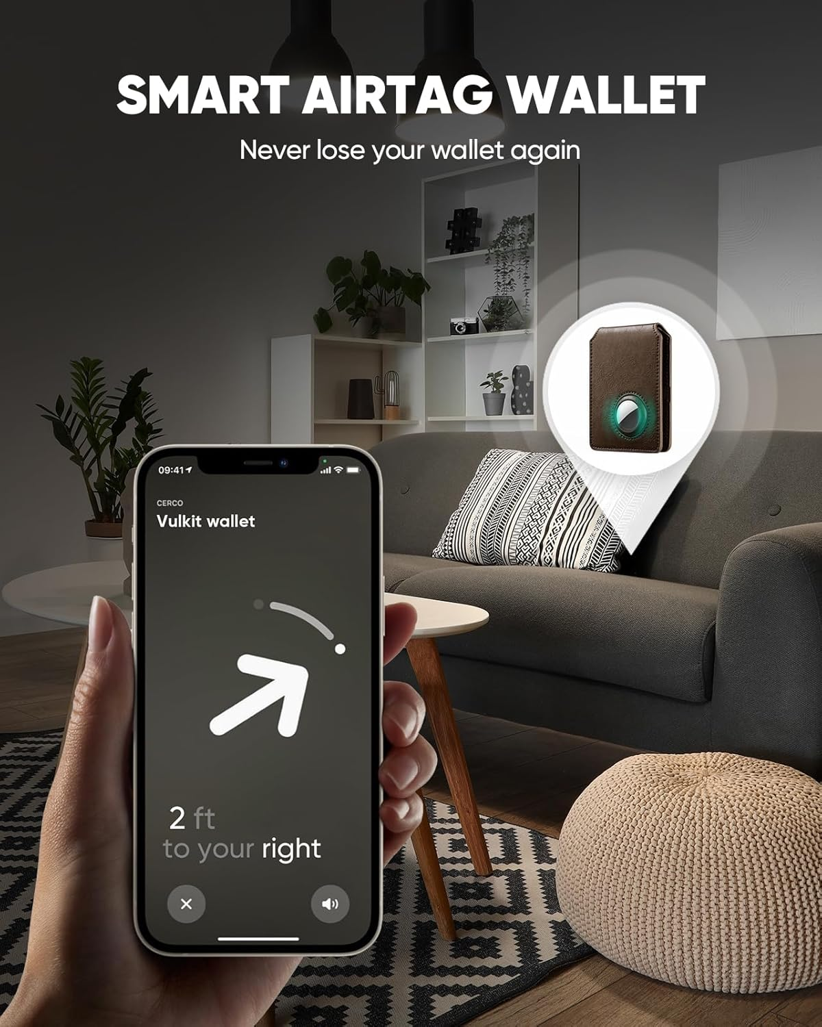 VULKIT Aussie Men'S Ultra-Slim Airtag Card Wallet (1.5Cm), RFID Blocking Leather Bifold with ID Window, Front Pocket Design & Anti-Loss Tracking for Everyday Carry & Travel, Coffee - Coffee image number 6