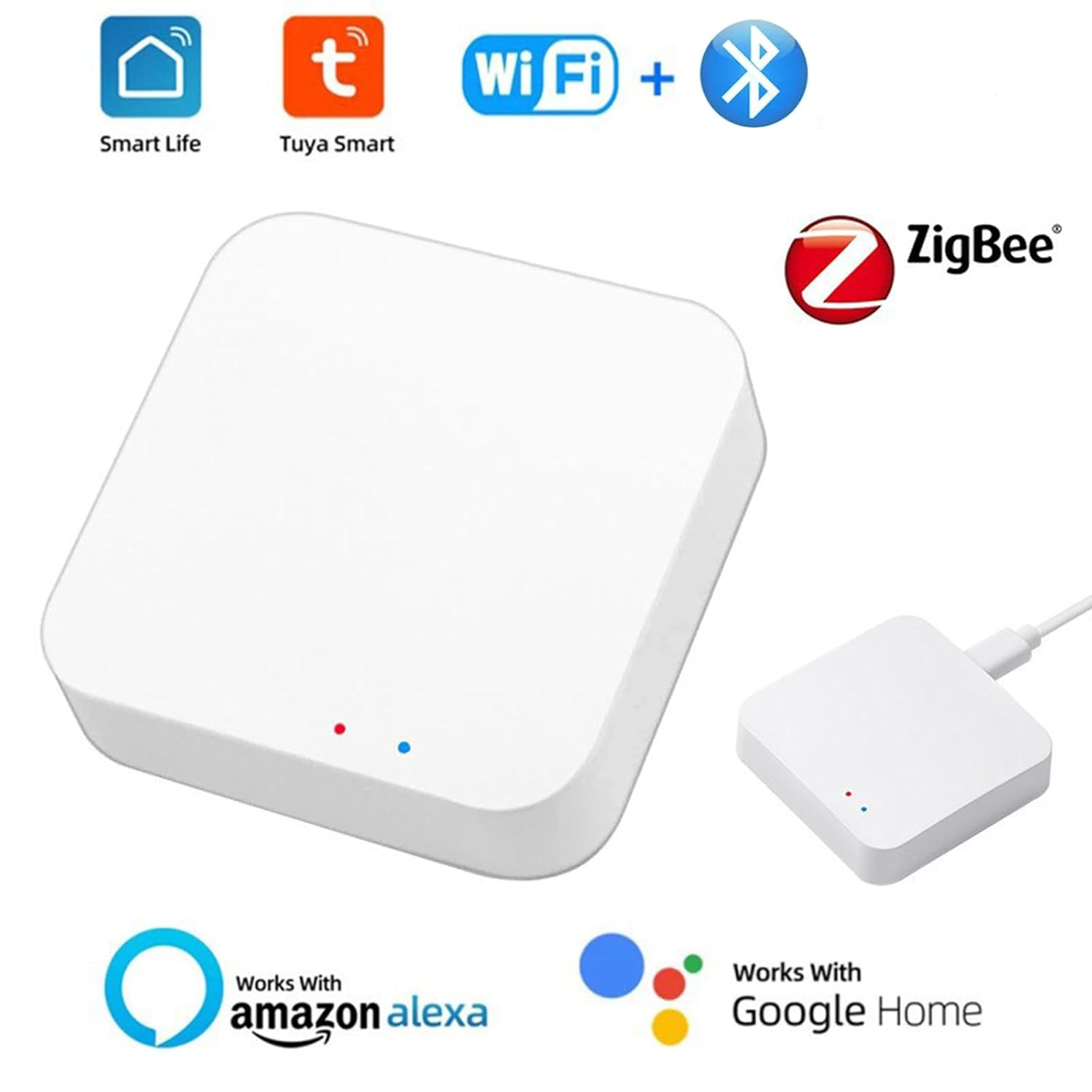 Zigbee 3.0 Hub Wifi and Bluetooth Dual Mode Gateway, Tuya Smart Bridge Wireless Remote Control, Intelligent Bridge Voice Control via Alexa, Google Home image number 5