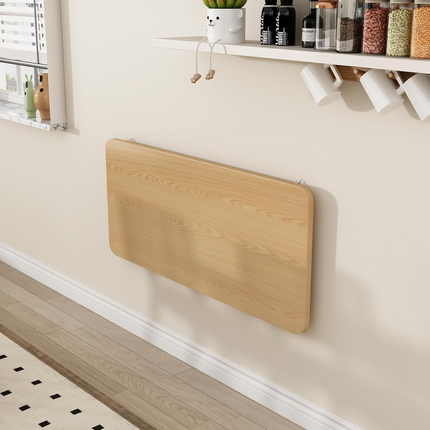 FANGXIN Wall-Mounted Folding Laundry Table &ndash; Space-Saving Desk for Small Areas | Office, Workbench, Kitchen, Dining | 220LBS Capacity, Waterproof &ndash; Easy Installation & Cleaning (47.2" X 19.7") image number 5