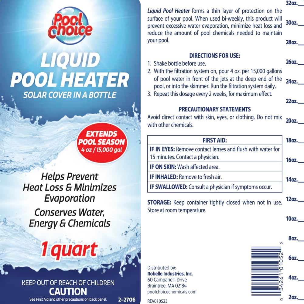 Spachoice 1-Quart 2-Pack Premium Liquid Pool Heater Solar Cover in a Bottle, Liquid Solar Blanket for Pool, Made in USA image number 6