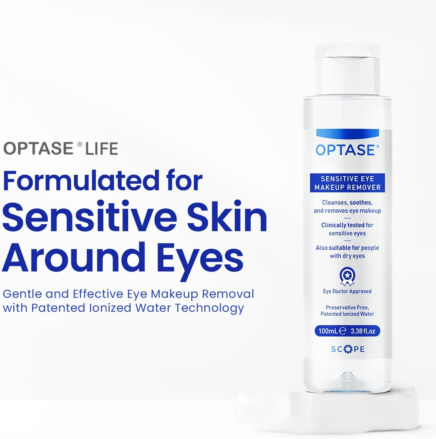 Optase Life Sensitive Eye Makeup Remover &ndash; Gentle & Effective for All Skin Types - Breakthrough Innovation Vs Traditional Micellar Water - 100Ml image number 5
