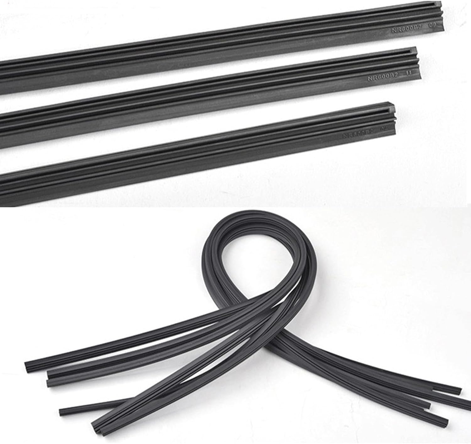 2 Pack Silicone Wiper Blade Refills 24"+26" - Frameless Hybrid Windshield Wipers Replacement with Rubber Sealing Strip, Quiet Wiping Technology for Rain/Snow/Dust- All-Weather Dustproof Design image number 3