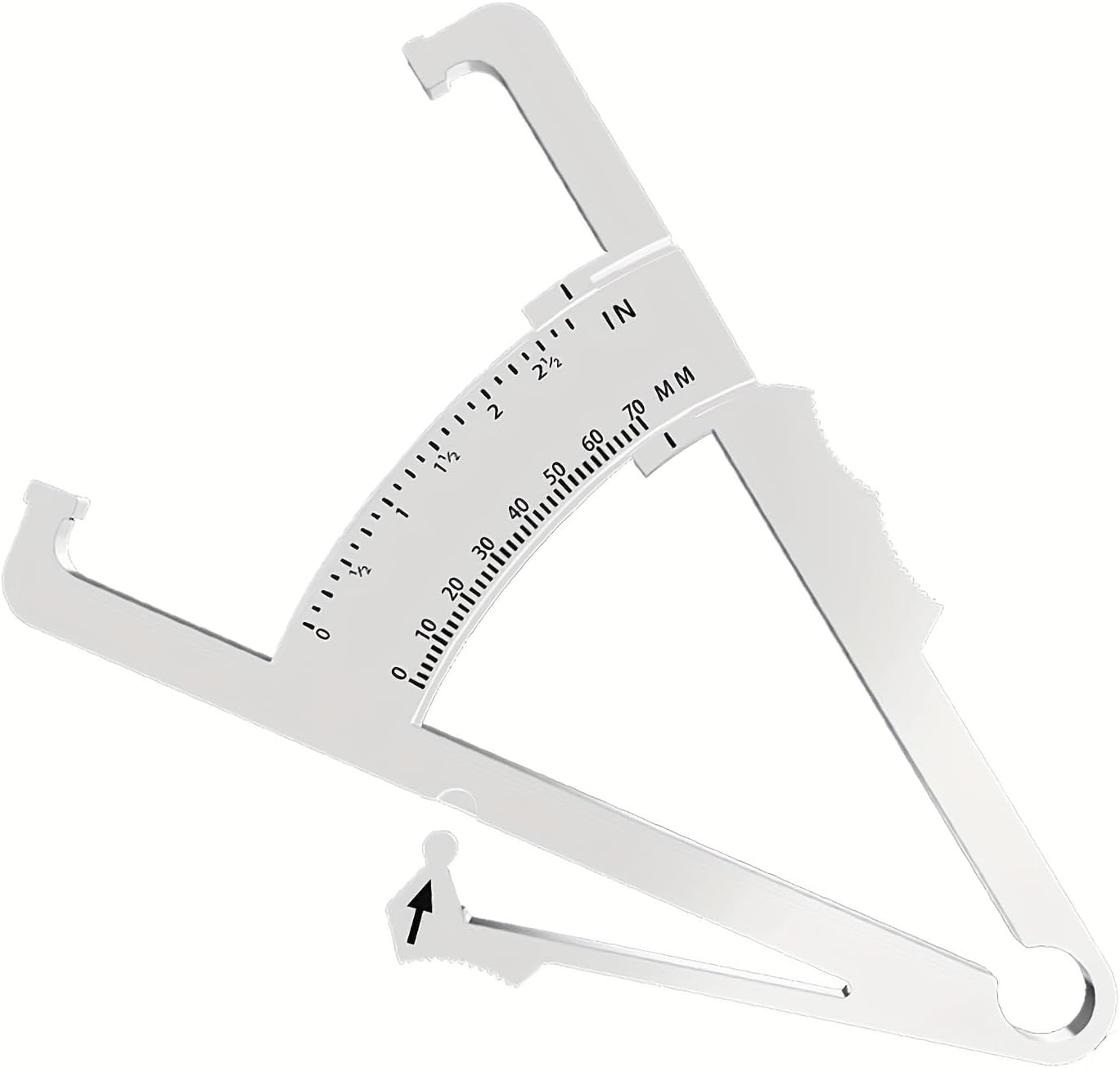 Body Fat Caliper &ndash; Professional Skinfold Caliper for Accurate Body Fat Measurement, Fitness & Weight Loss &ndash; Durable ABS Muscle Fat Tester for Men & Women &ndash; Portable Body Composition Tool (White)