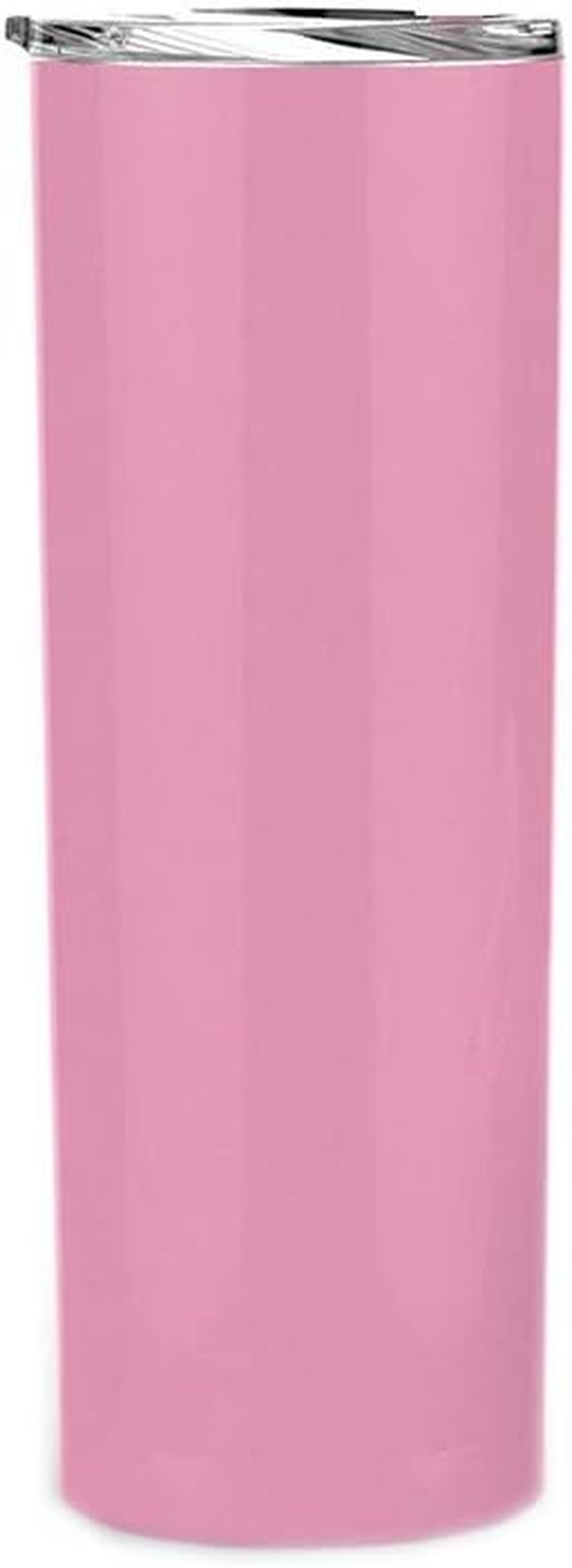 Gteller Double Wall 18/8 Stainless Steel Vacuum Slim Skinny Tumbler with Straw and Lid, Insulated Travel Mug Keeping Beverage Cold and Warm (Pink, 20Oz) image number 1