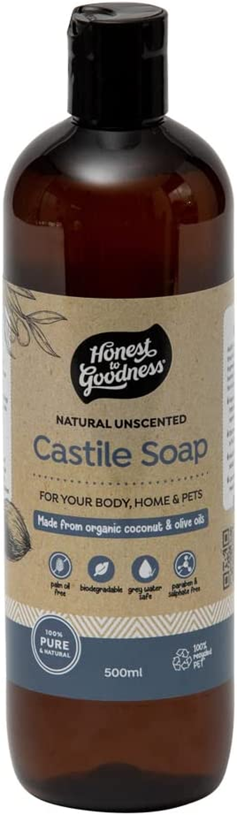 Honest to Goodness, Natural Unscented Castile Soap, 5L - Made from Olive Oil and Certified Organic Coconut Oil, Perfect for Use on Your Body, Home, Pet and Garden. image number 3