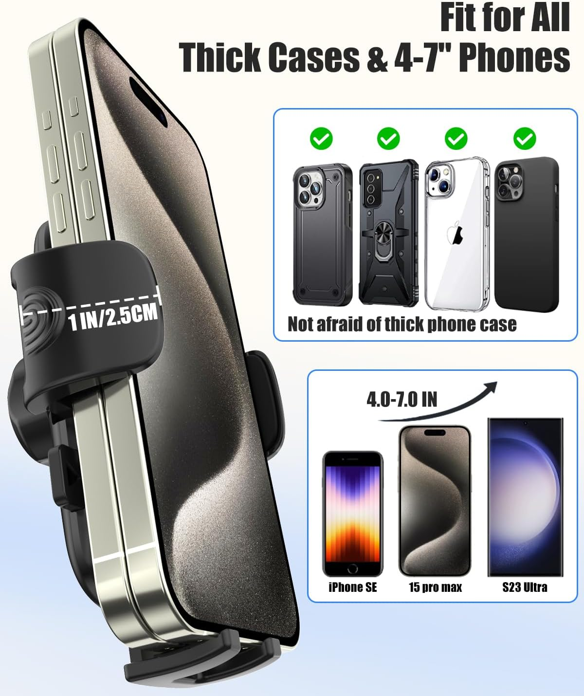 Wukanleng Phone Mount for Tesla Model 3 Model Y, [Strong Adhesive] Tesla Touchscreen Phone Holder with 360&deg; Rotation One Handed Operation Compatible with Iphone, Android Smartphone, More 4-7" Phone image number 5