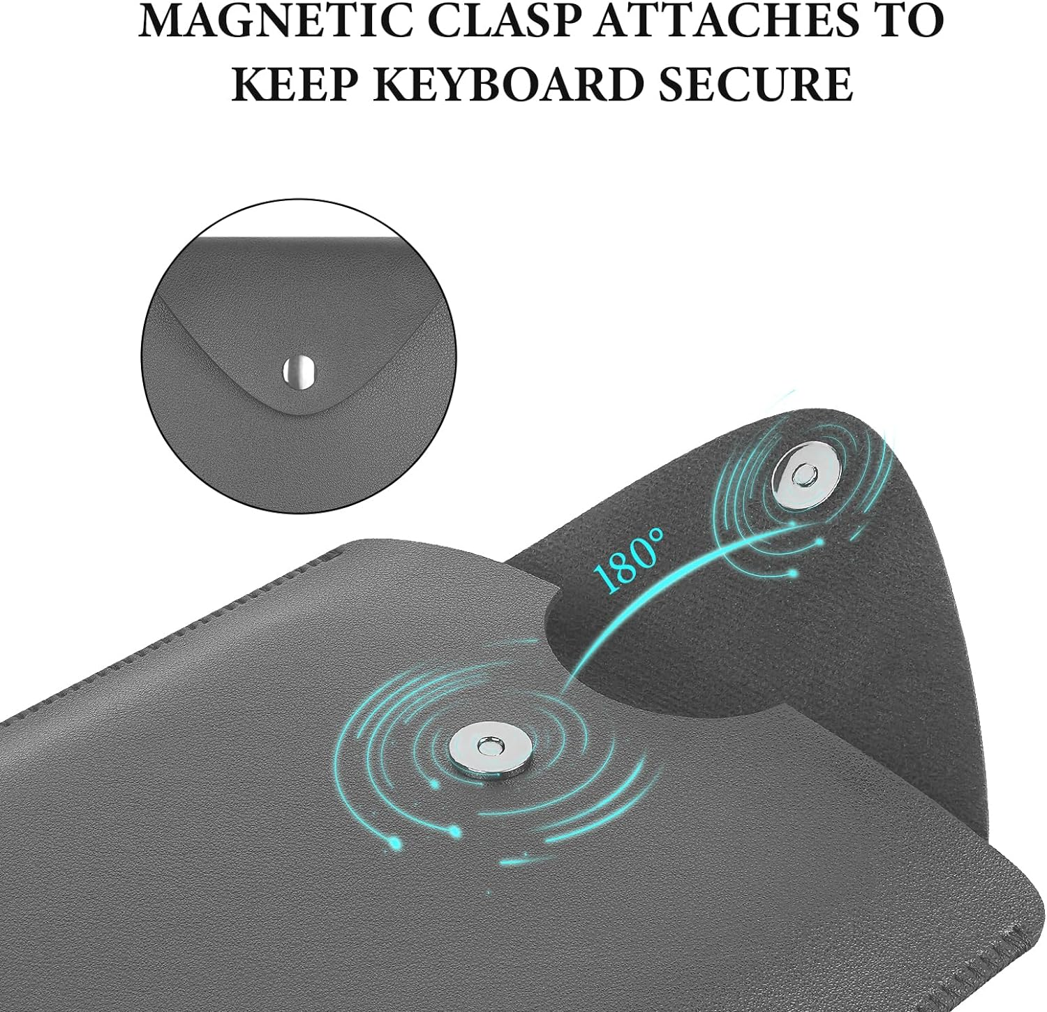 Geekria Full Size Slim Keyboard Sleeve Case, Vegan Leather Travel Bag, Keyboard Protective Cover for Logitech MK955/ K950/ MX Keys S/MX Keys Advanced Wireless Illuminated (Dark Grey) image number 1