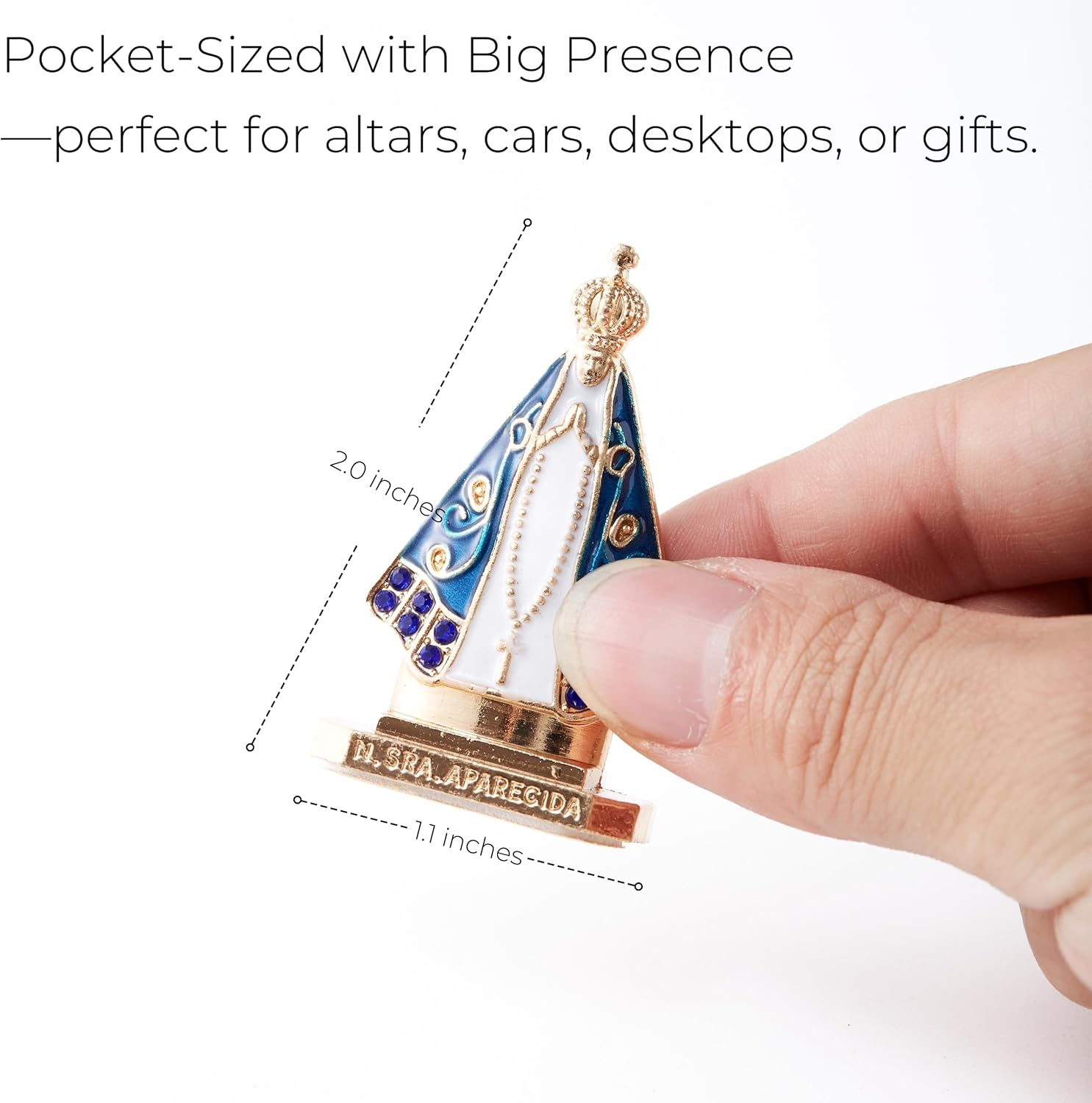 Nossa Senhora Aparecida Miniature Statue Set of 5 &ndash; Brazilian Virgin Mary Figurine for Home Altar, Car Dashboard, Collectible Display, and Devotional D&eacute;cor image number 5