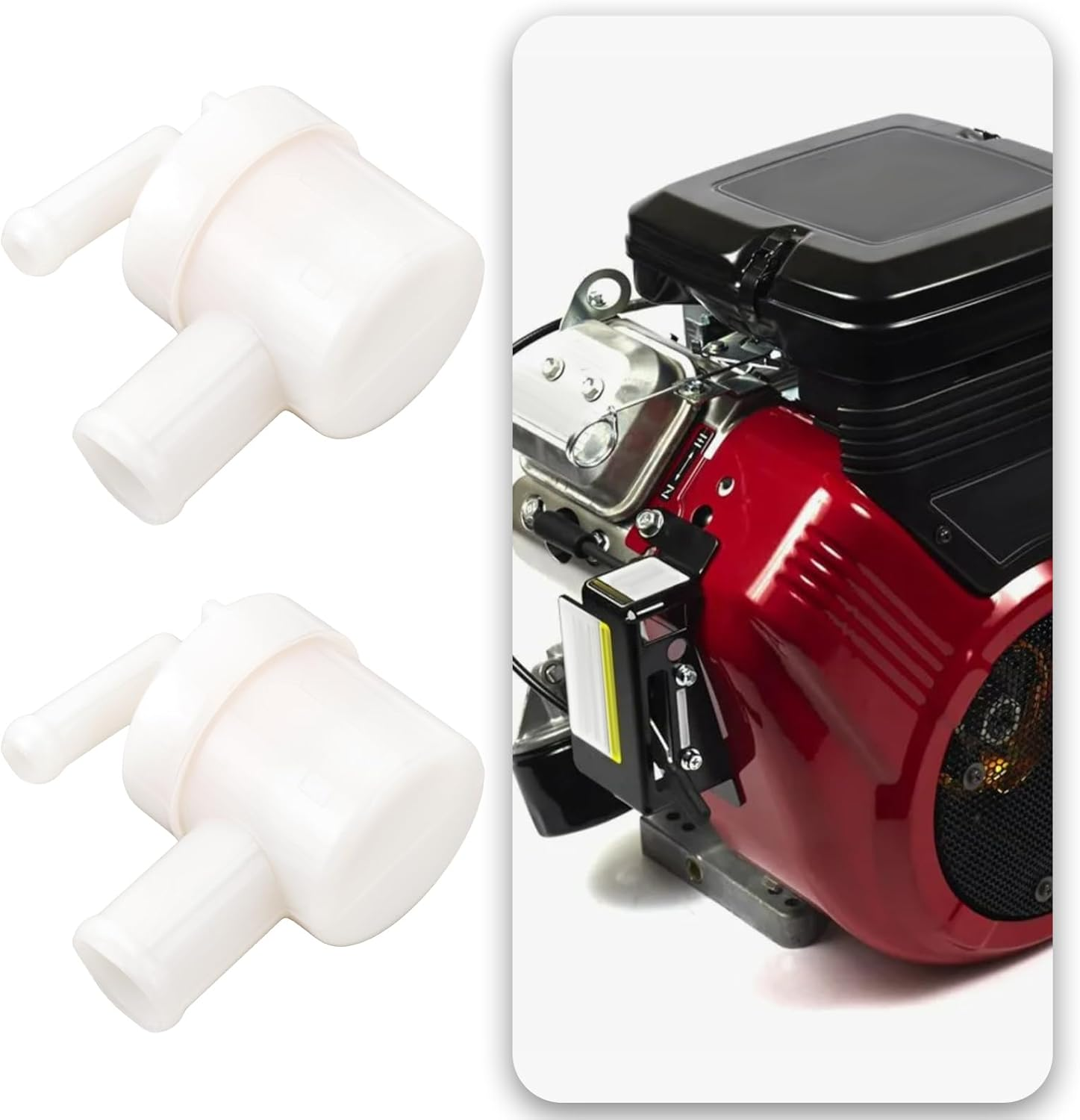 Emagtech 2Pcs Horizontal Engines Fuel Filter Compatible with Briggs & Stratton 808116S Compatible with Vanguard Twins White image number 5
