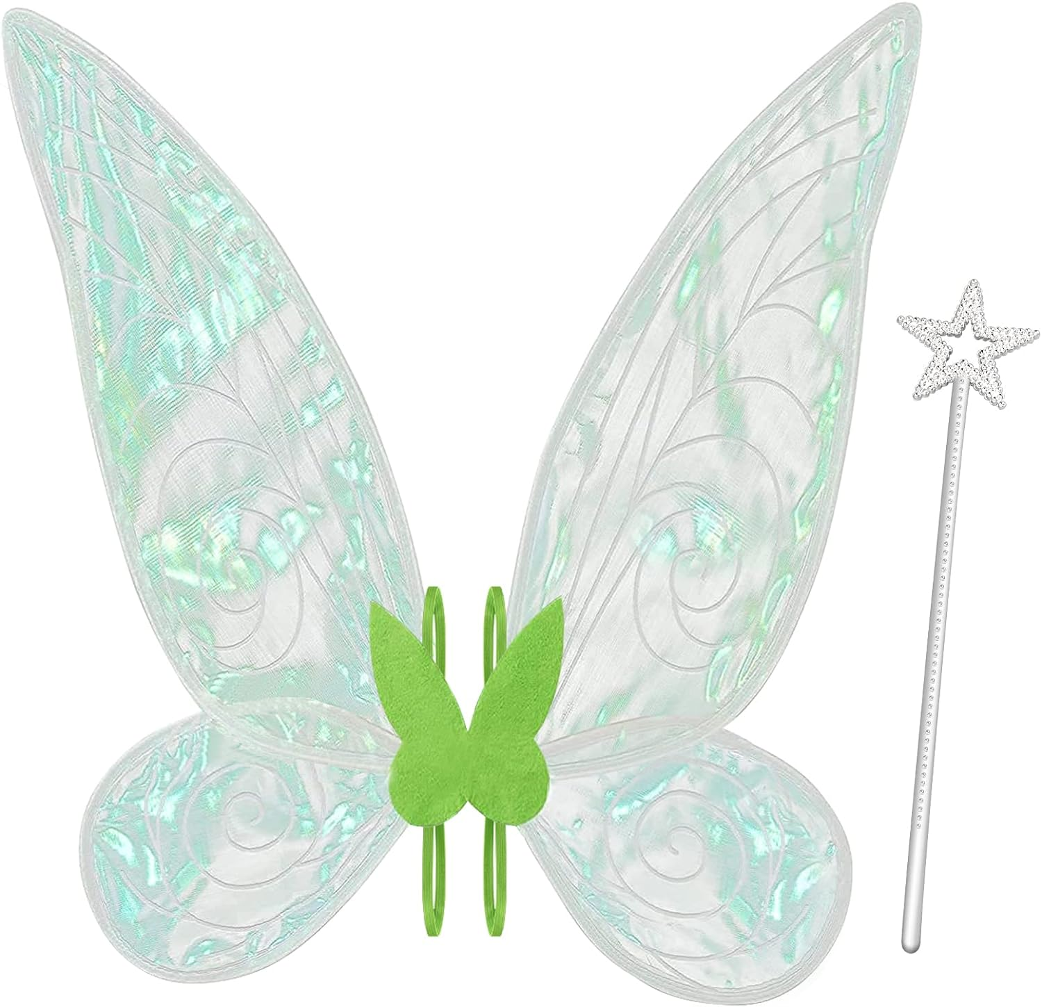 Poptrend Fairy Wings for Adults, Butterfly Wings for Girls Fairy Party Halloween Sparkle Angel Wings Dress up Favor