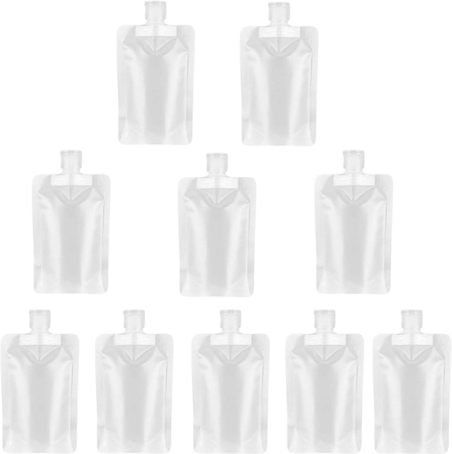 Suytvenxau 10 Pcs Travel Toiletries Pouches, 100Ml Travel Bottles Set for Toiletries, Portable Refillable Stand up Pouch for Shampoo, Conditioner, Lotion, Liquids image number 6