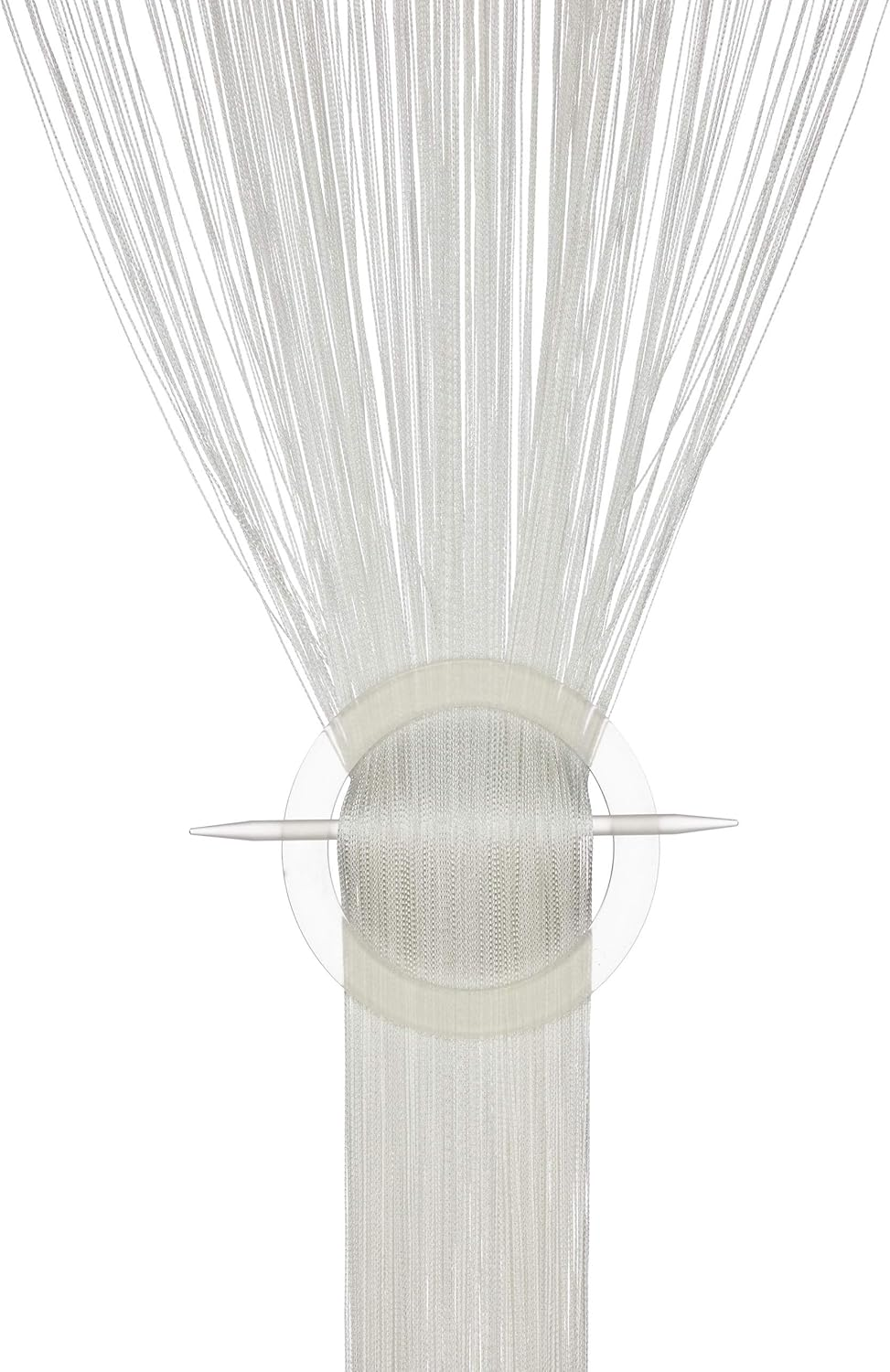 Relaxdays White String Curtains Set of 2, Can Be Shortened, with Eyelet Top for Windows & Doors, Fly Screen, 90X245Cm image number 2