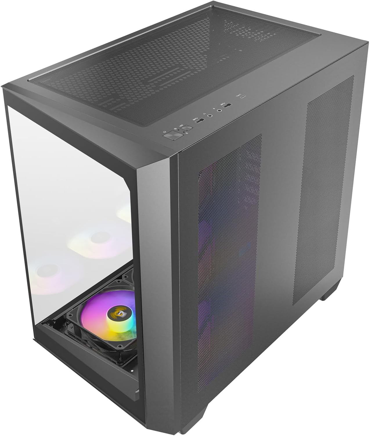 Antec C5 ARGB ATX, Matx Seamless Edge to Edge, Black Gaming Case, 270 Degrees, 7X ARGB + PWM Fan Controller, Back Connect Motherboard, Dual Chamber - C8 image number 5