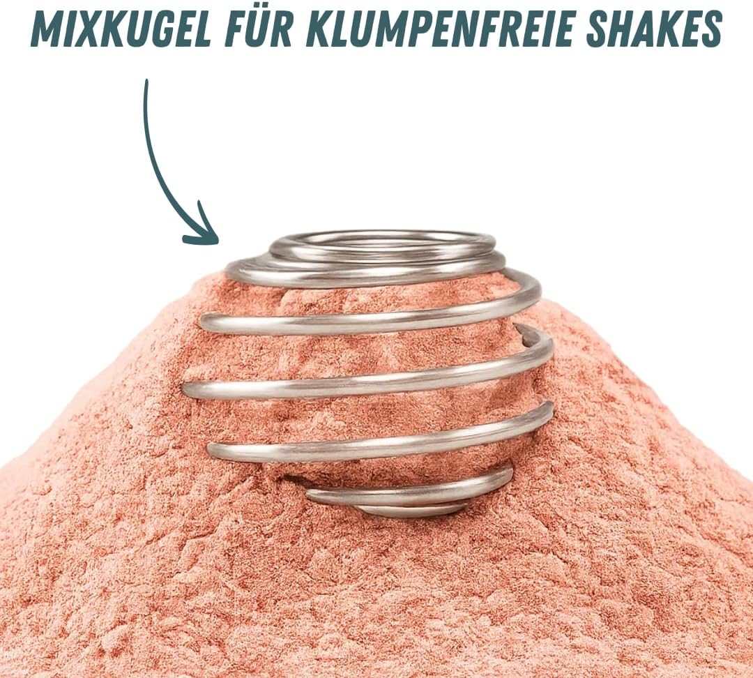 GLASFABRIK Premium Glass Shaker Protein Shake 500 Ml Bpa-Free Glass Bottle with Stainless Steel Ball Sustainable Protein Shaker Made of Glass Tasteless and Leak-Proof German Brand Quality image number 2