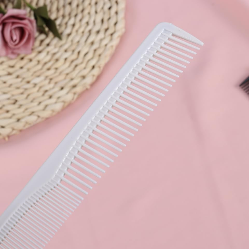 Housoutil 5 Pieces Fine Teeth + Static Double Sided Plastic Hair Comb for Thick Curls or Straight image number 4