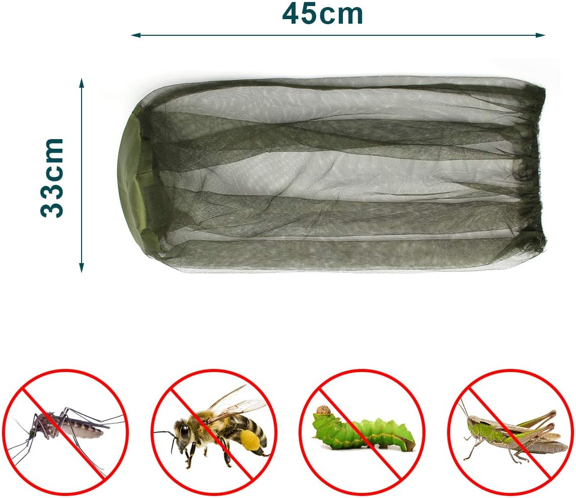 Coolrunner 3 Pack Mosquito Head Net, Outdoor Mosquito Head Net, Shield from Insect, Bee and Mosquito Bites, Mosquito Head Net Mesh for Hiking Camping Walking (Grey, Black, Dark Green) image number 6