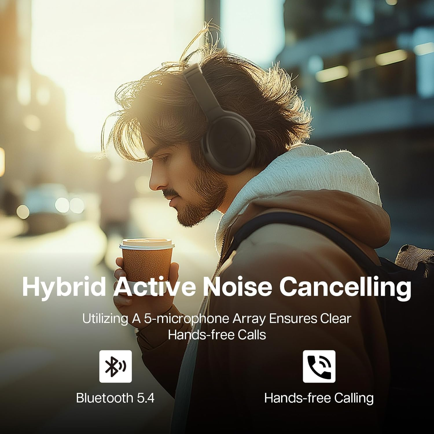 Linsoul Kiwi Ears Ardor Bluetooth 5.4 over Ear Headphones, Wireless DJ Studio Headphones, Dual Dynamic Driver Studio Monitor with Hybrid ANC, 140H Playtime, Lightweight for Podcast Gaming Guitar image number 4