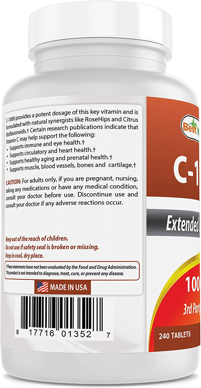 Best Naturals Vitamin C 1000 Mg 240 Tablets image number 1