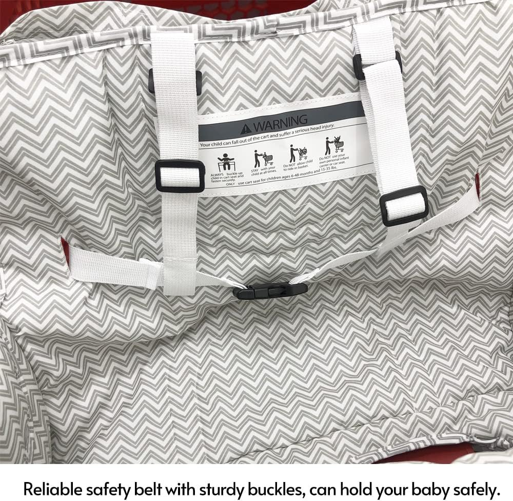 Multifunctional 2-In-1 Baby Shopping Cart Cover Children Highchair Cover with Thickened Soft Cushion Transparent Phone Holder for Boys Girls image number 1