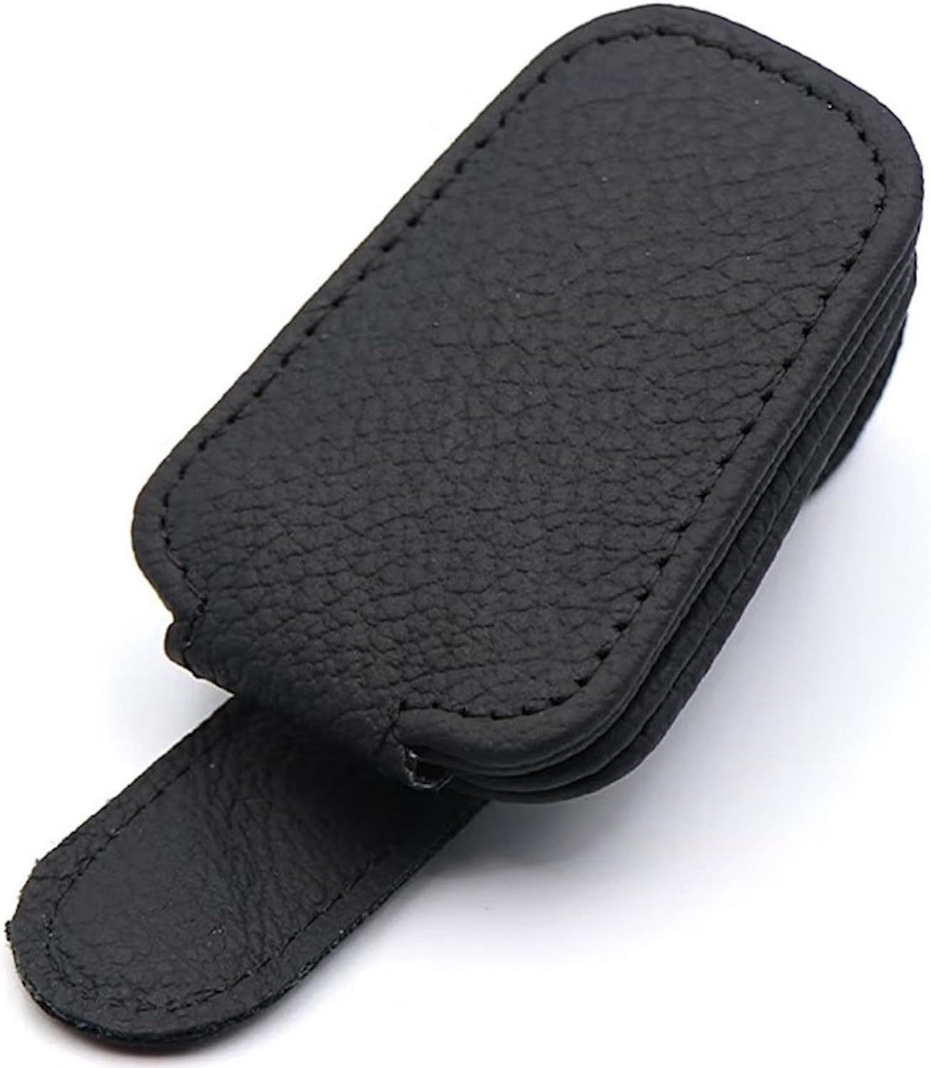 2 PCS Sunglasses Holders for Car Visor, Car Glasses Holder, Magnetic Leather Glasses Eyeglass Hanger Clip for Car, Ticket Card Clip Eyeglasses Mount image number 4