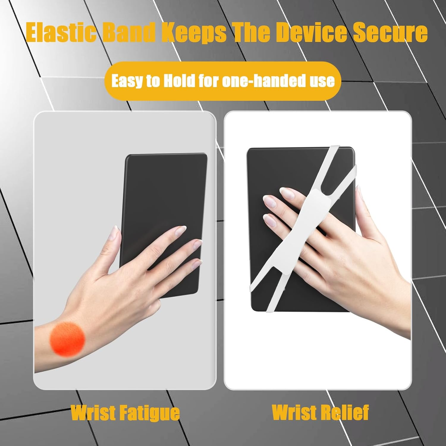 Zakora Ergonomic Hand Strap for Kindle & Tablets (4.7-8") - Universal Finger Grip Holder for Paperwhite/Oasis/Kobo/Phone - Reading Comfort for Bed/Commute/Travel (Pink)