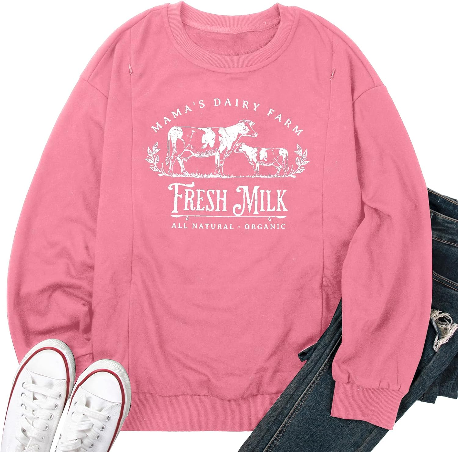 UNIQUEONE Women Nursing Sweatshirts for Breastfeeding - Friendly Zipper Maternity Sweater Long Sleeve Mama Pullover Tops