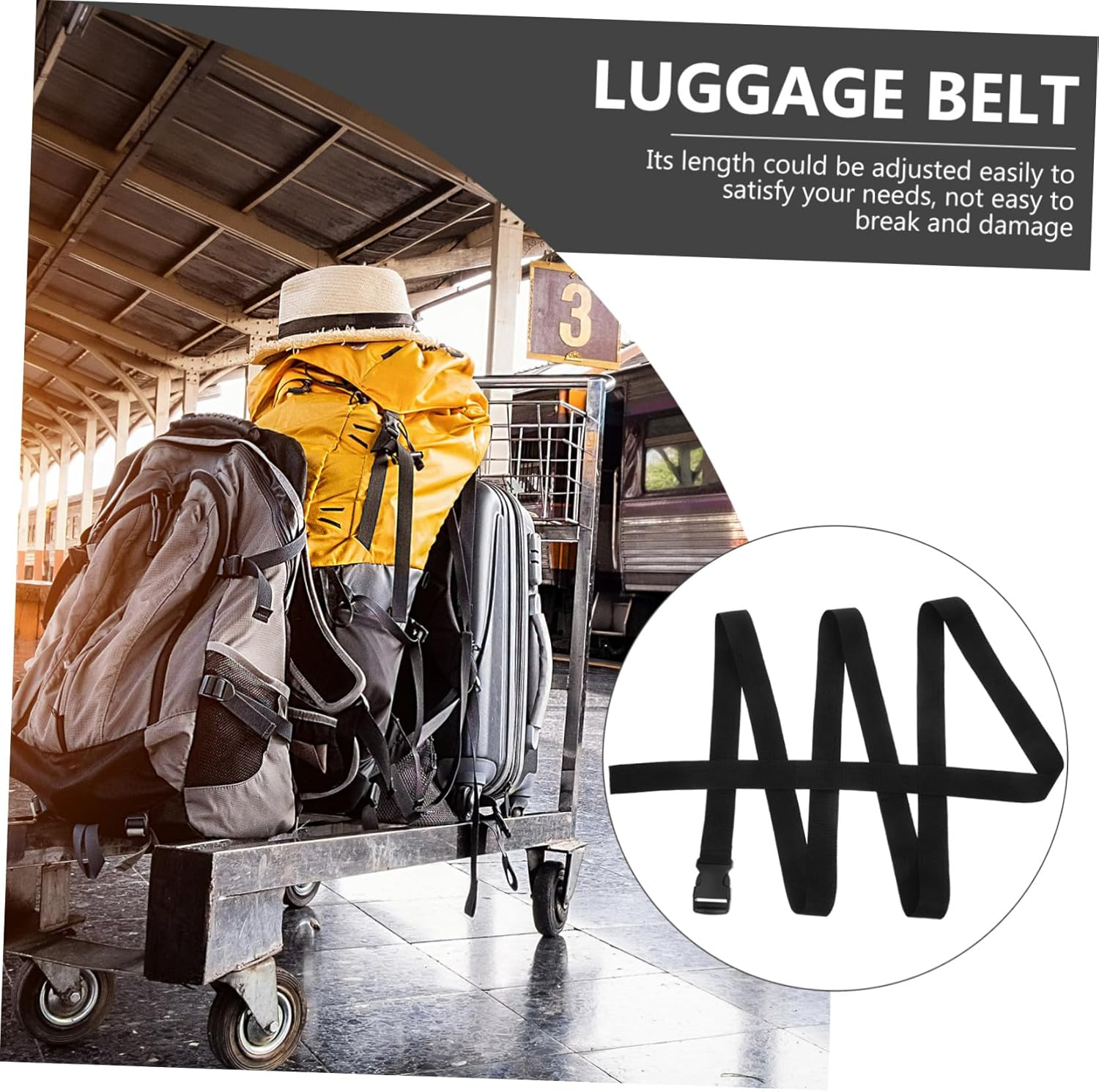 FELTECHELECTR 4Pcs Adjustable Utility Straps with Quick-Release Buckle Wide Tie down for Luggage Packing Backpack Camping Gear Mattress Securing Moving and Travel image number 4