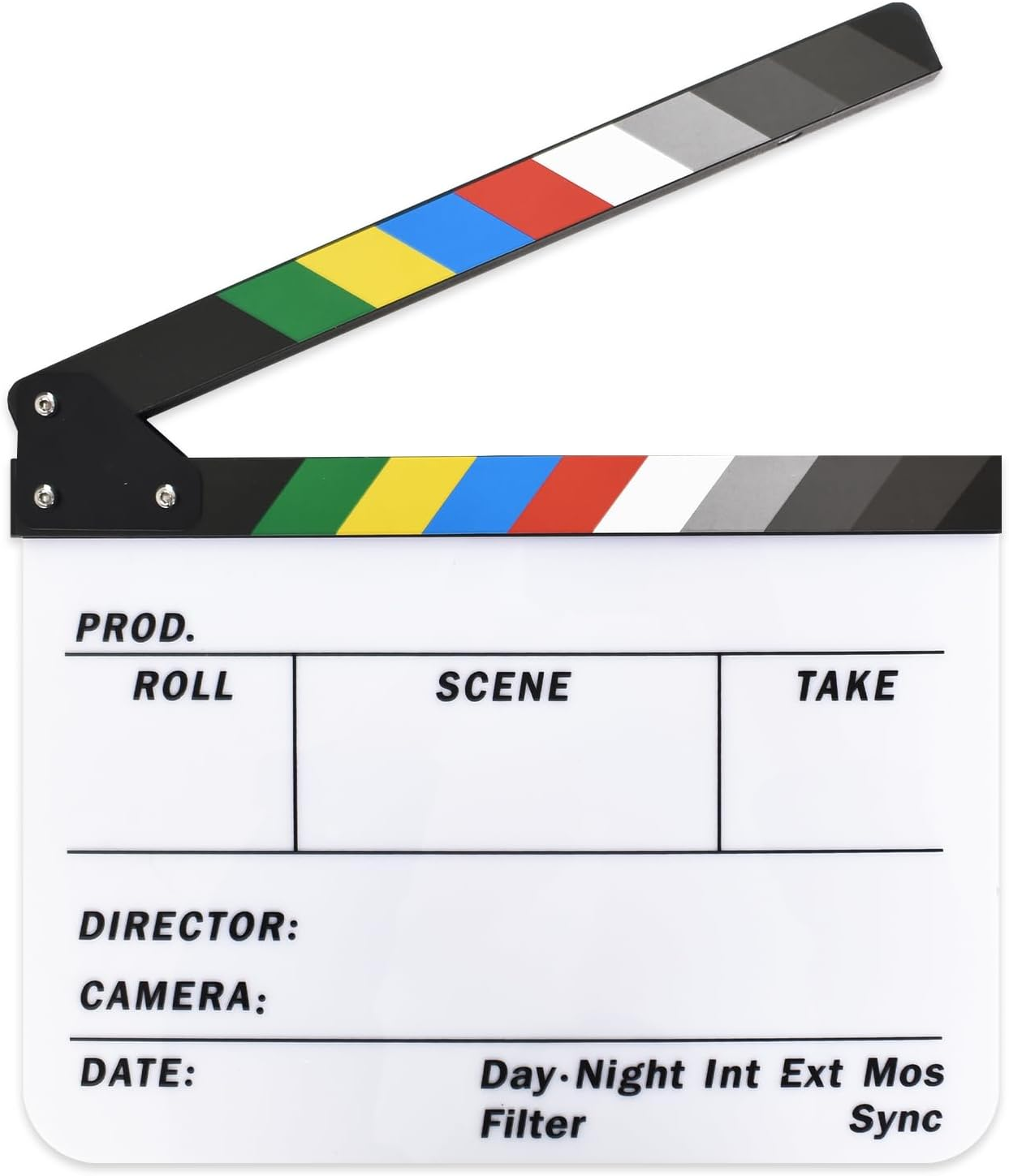 Acrylic Plastic Clapper Board for Film, 30X24Cm Director'S Film Clapboard Movie Cut Action Scene Slate for Movie, Video, TV Show, Studio Live, White image number 4