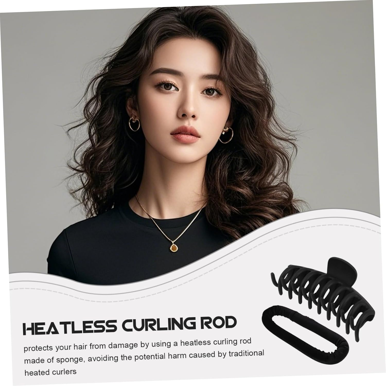 LOORGVEL Heatless Curler Rollers Hair Curlers Headband Overnight Curls Lightweight for Travel image number 3