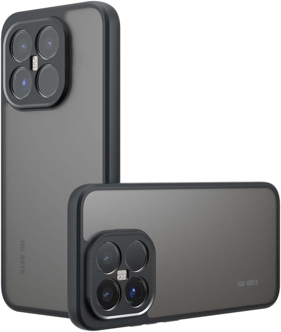 PEIYE Case Cover for Xiaomi 15T Translucent Matte PC Back, Durable Silicone Edges, Flexible Shockproof Protection - Black image number 6