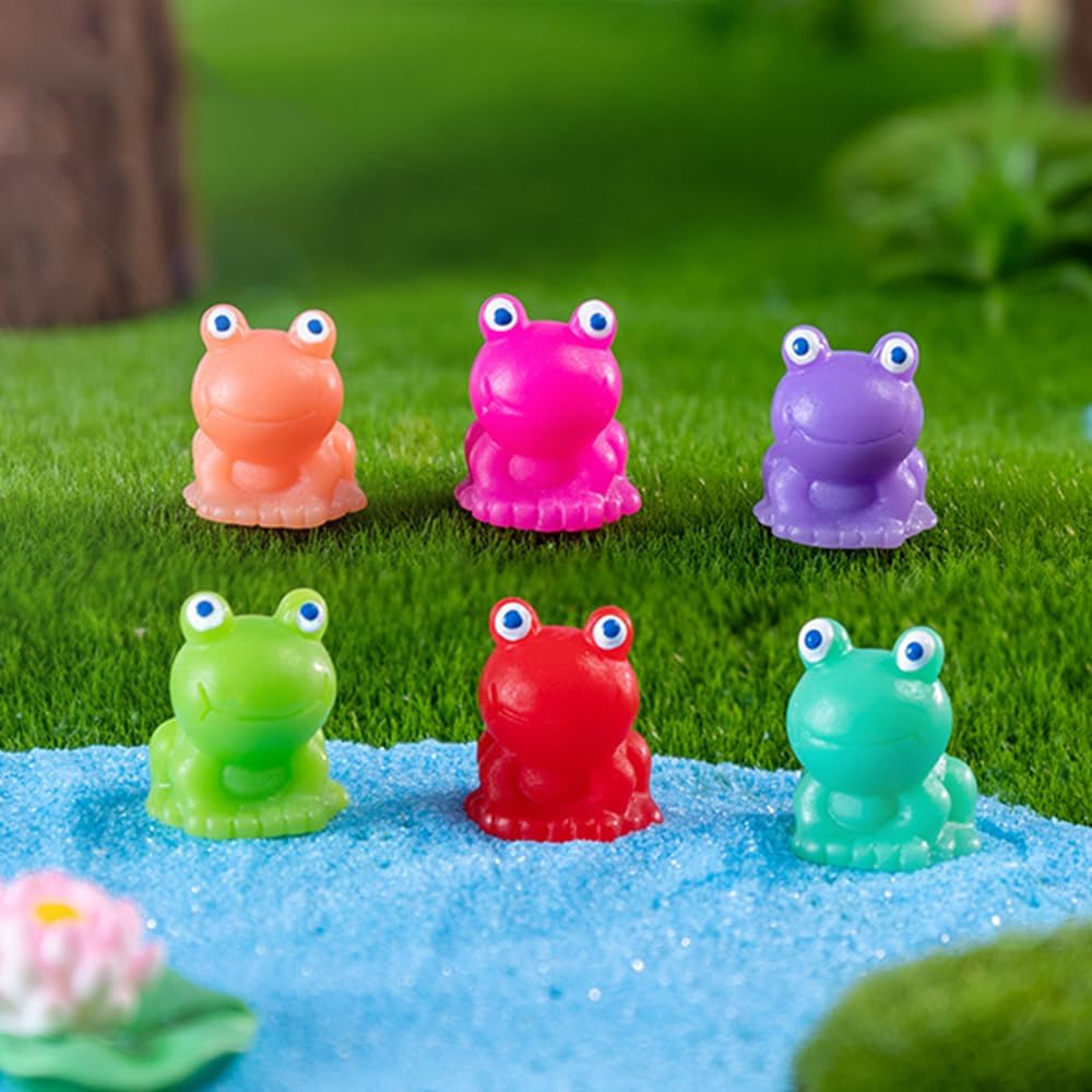 220 Pcs Mini Frogs, Bright Color Tiny Plastic Frogs for Home Fairy Garden Decor (Blue) - Multicolor image number 2