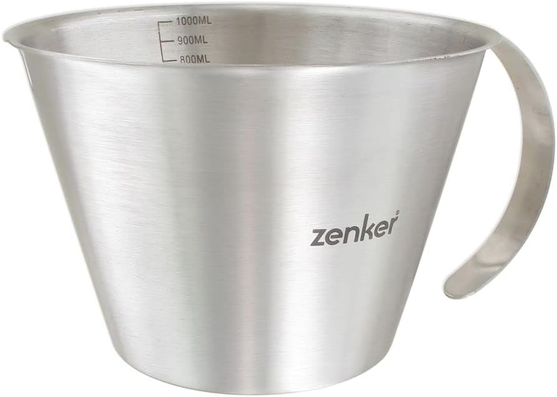 Zenker 9943250 Duo Measuring Cup with Scale, Measuring Cup for Liquids, Measuring Cup, Baking Glass, Stainless Steel, Silver, 250 Ml, 1000 Ml image number 5