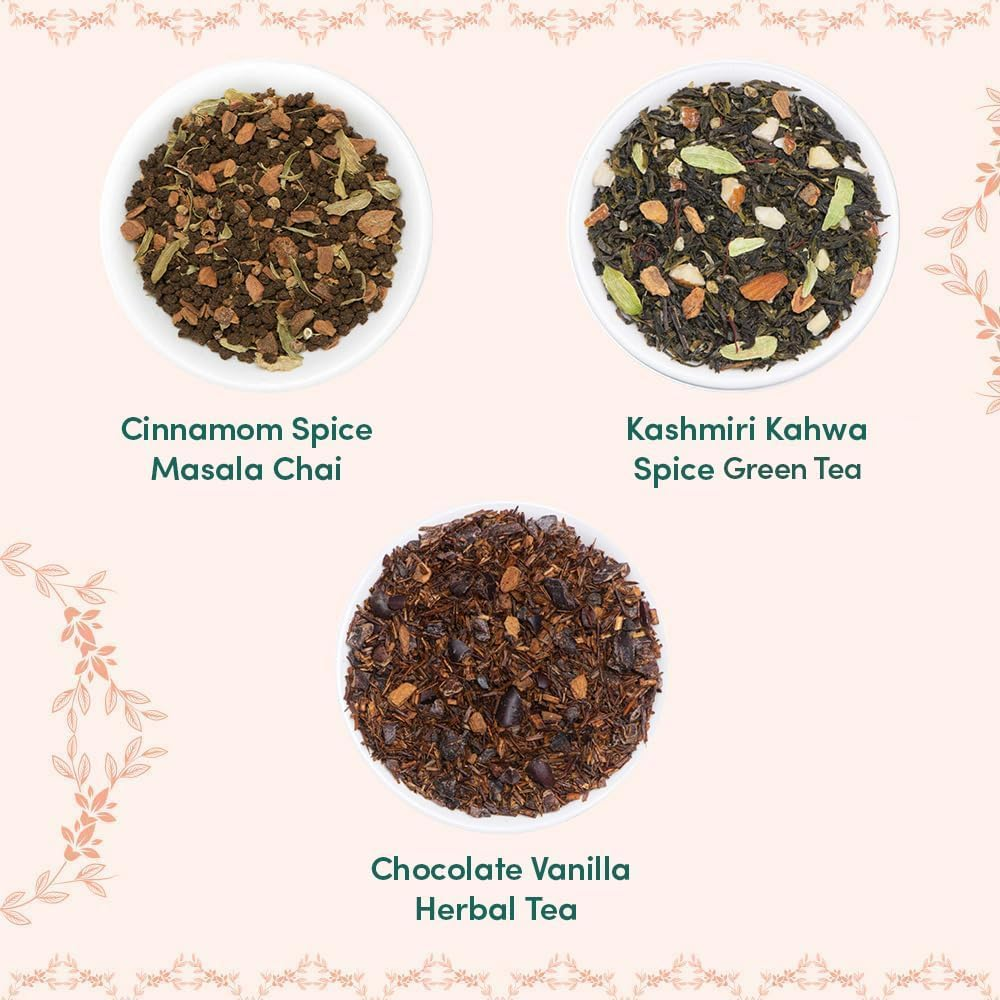 VAHDAM, BLUSH - Assorted Valentines Day Tea Gifts for Women (3 Premium Teas) Tin Caddy Box | Loose Leaf | Gluten Free, Non GMO | Valentines Day Gifts for Women image number 6