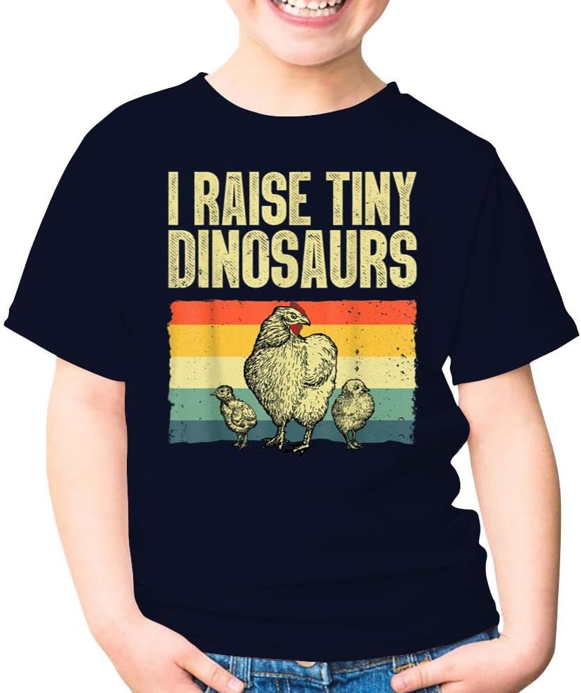 I Raise Tiny Dinosaurs Chicken Rooster Hen Chicken Farmer Lovers Farm Farming Unisex Kids Shirt Gift