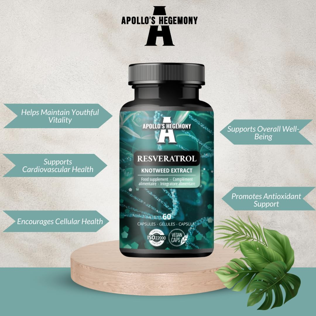 Resveratrol High Dose 400 Mg - 60 Vegan Capsules - 2 Months Supply - 98% Trans-Resveratrol from Japanese Knotweed Extract - Natural Antioxidant - by Apollo'S Hegemony image number 6