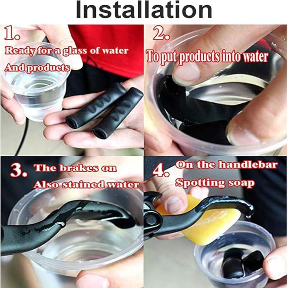 Lyhaogao 2 Pairs Anti-Slip Brake Lever Grips, Universal Bike Brake Handle Cover for Mountain and Road Bicycles, Durable Silicone Sleeve Protector for Enhanced Grip and Safety (Black/Red/White/Blue) image number 6