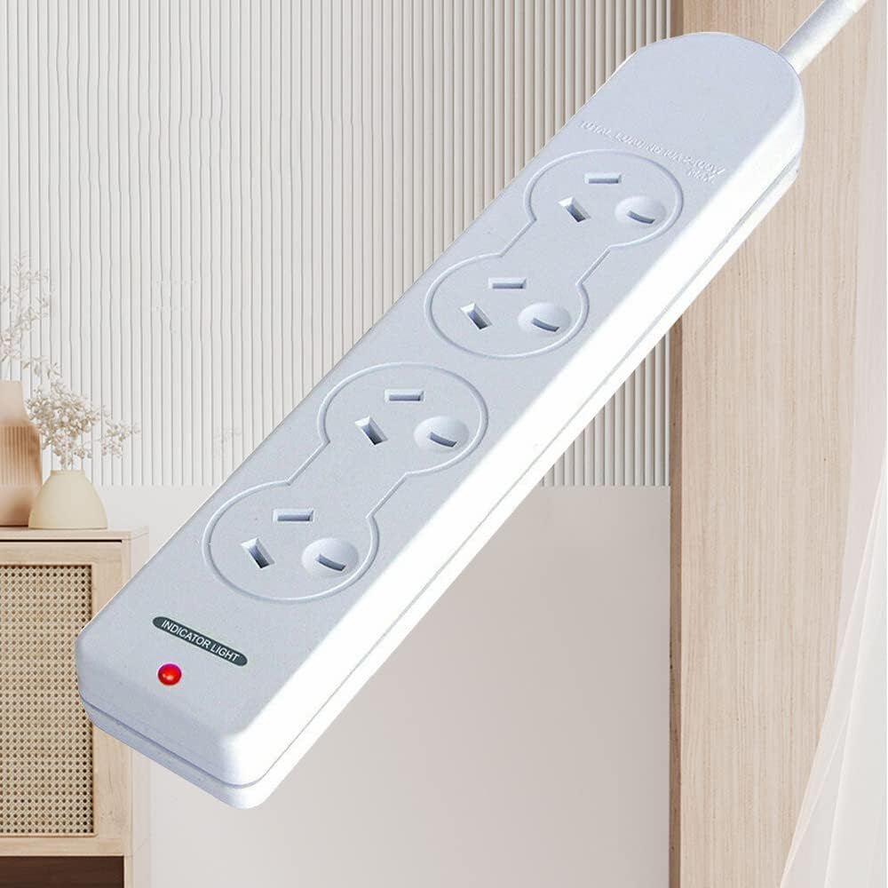 1M Sansai 4 Way Power Board Sockets Overload Protection Reset Button 10A image number 2