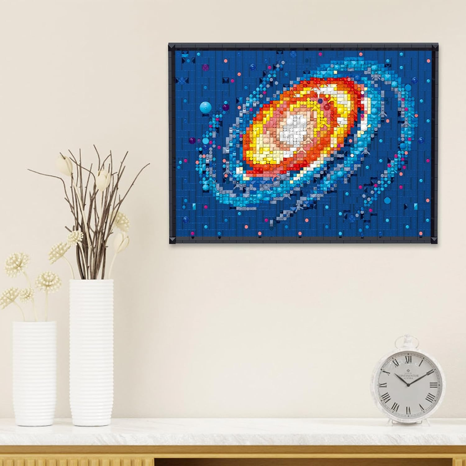 The Milky Way Galaxy Photo Frame Building Block, Mini Bricks Space Deocr DIY Kits, Wall Art Home Office Decor, Astronomy Collection, Gifts for Adult Kids Ages 8+(2438PCS) image number 4