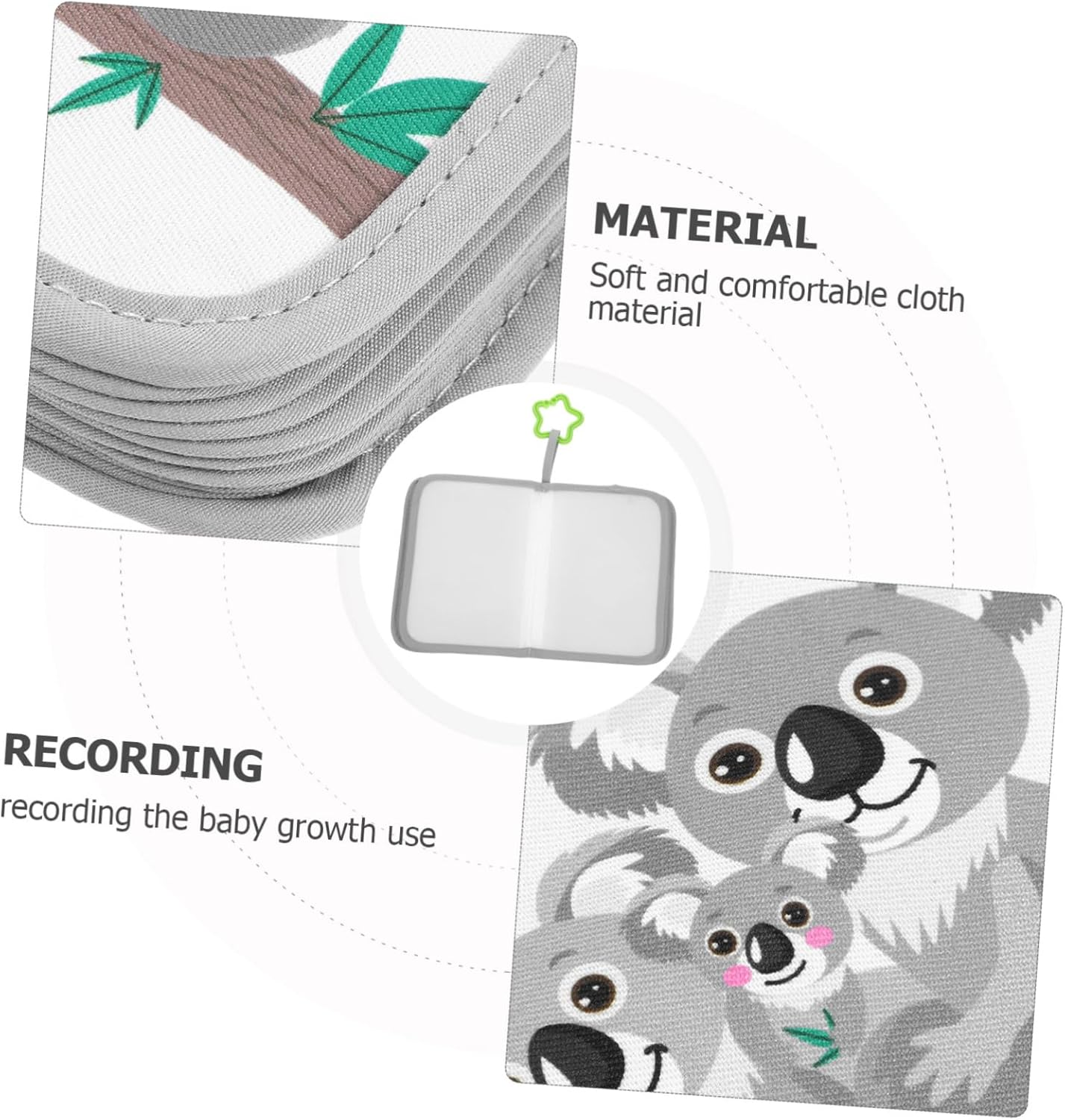 Kisangel Cloth Photo Album Soft Growth Record Book Boy Girl Memory Album for Parent-Boy Girl Photos Newborn Keepsake image number 5