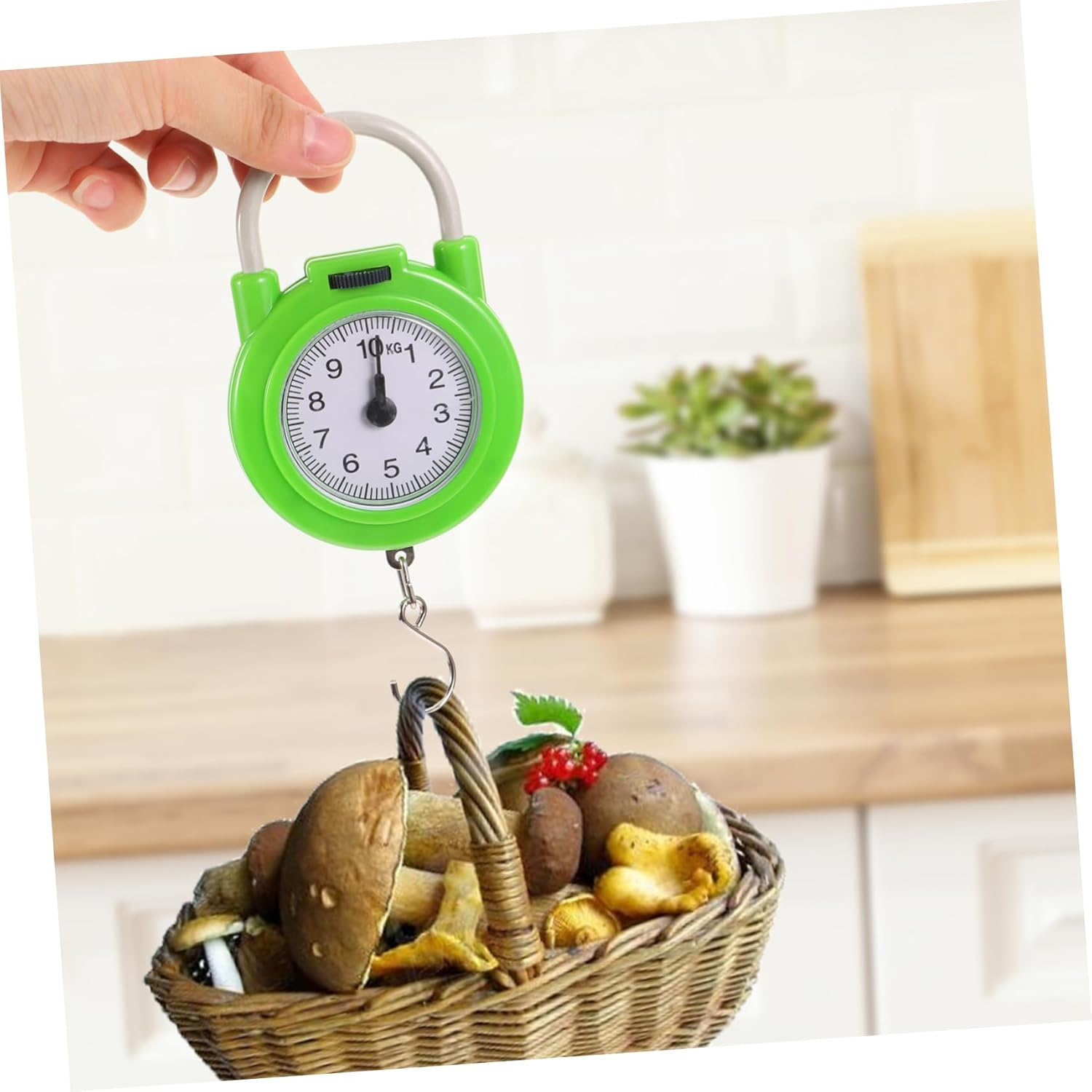 TOPPERFUN Portable Travel Spring Luggage Scale with Hook Small Manual Suitcase Weight Scale for Home and Travel Use in Fluorescent Green image number 3