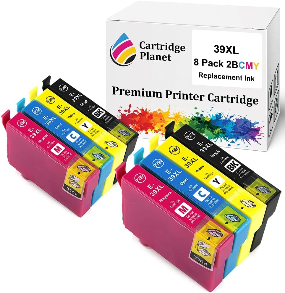 Cartridge Planet 8 Pack (2BK,2C,2M,2Y) Compatible Ink for Epson 39XL for Epson Expression Home XP-2105 Expression Home XP-4105