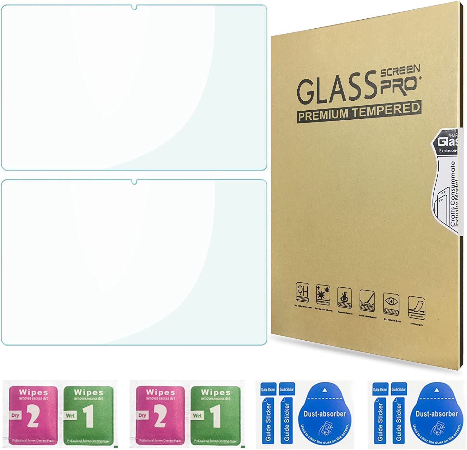 Bighan 2 Pack Screen Protector Compatible with Lenovo Tab M10 plus 3Rd Gen 10.61", 9H Hardness Tempered Glass Film Clear Anti-Bubble Full Coverage Foil image number 5