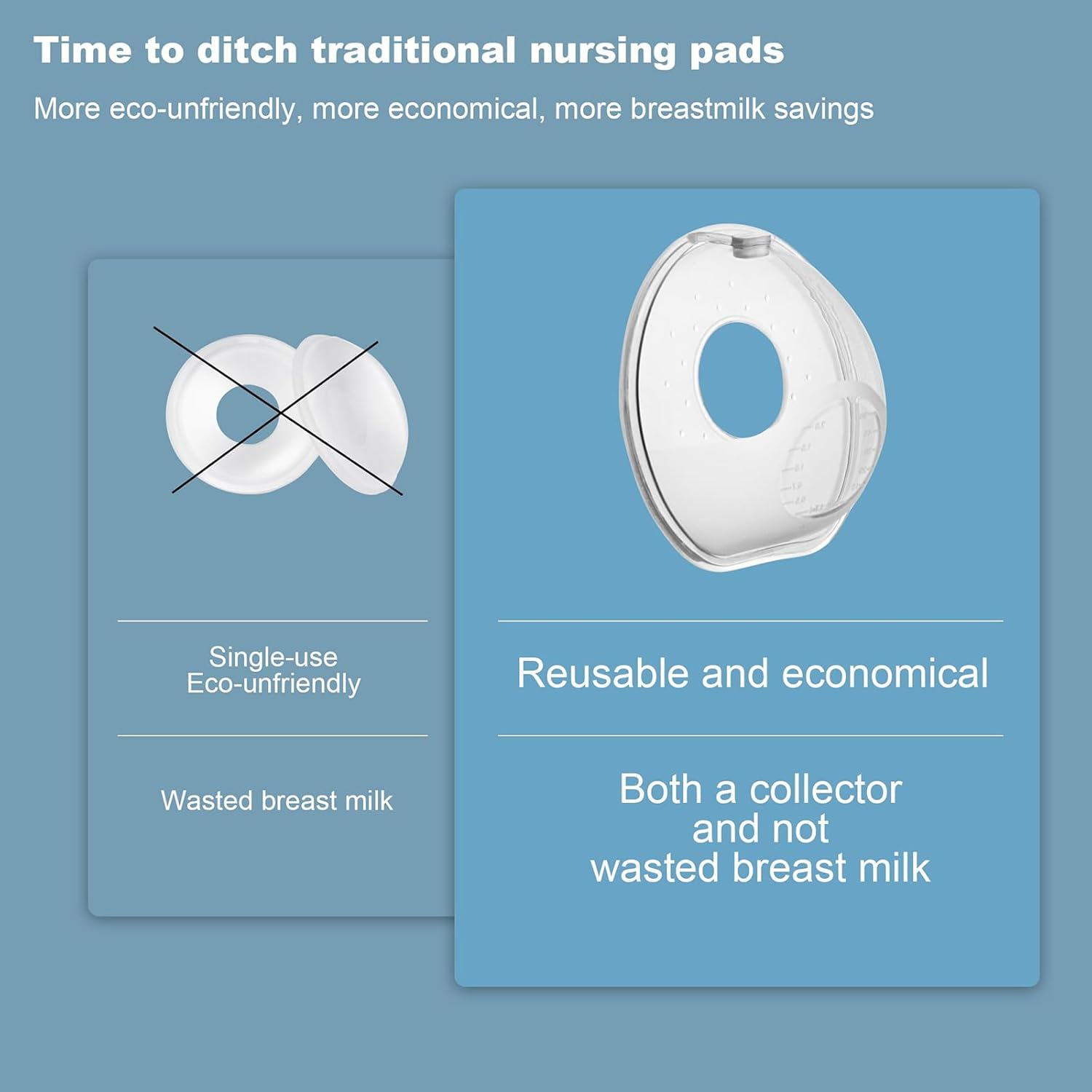 EP Leben Breast Milk Collector, Wearable Breastfeeding Breast Pumps, Breast Milk Shells Made from Bpa-Free and Food-Safe Silicone (2Oz/60Ml,2 Pcs) image number 6