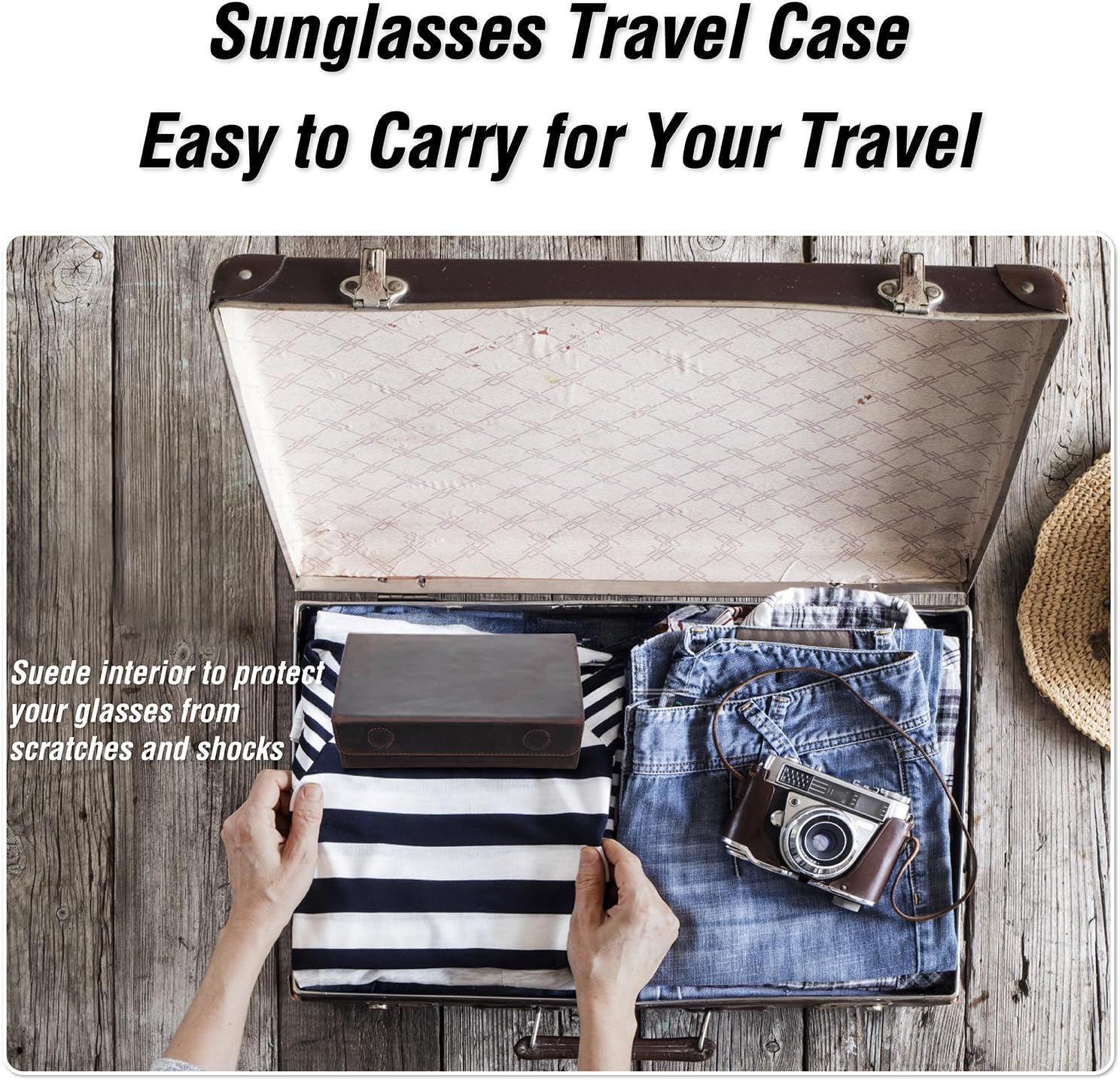 Catapurus Sunglasses Organizer Case for Man & Woman, Top Grain Leather & Handmade, Portable Travel Eyeglasses Storage Holder image number 6