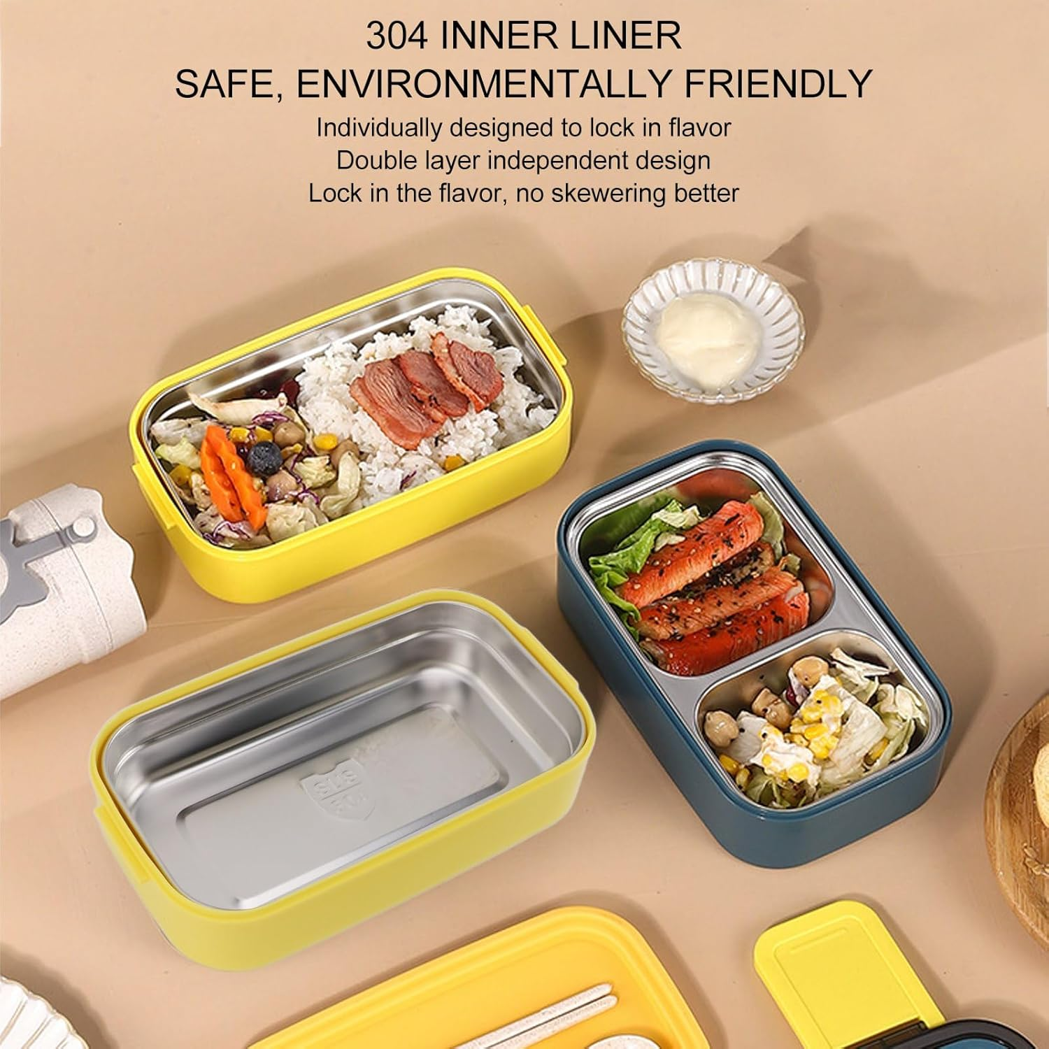 Thermal Insulated Lunch Box, 700Ml Stainless Steel Lunch Food Container, Portable Meal Holder for Camping, Working, School, Home