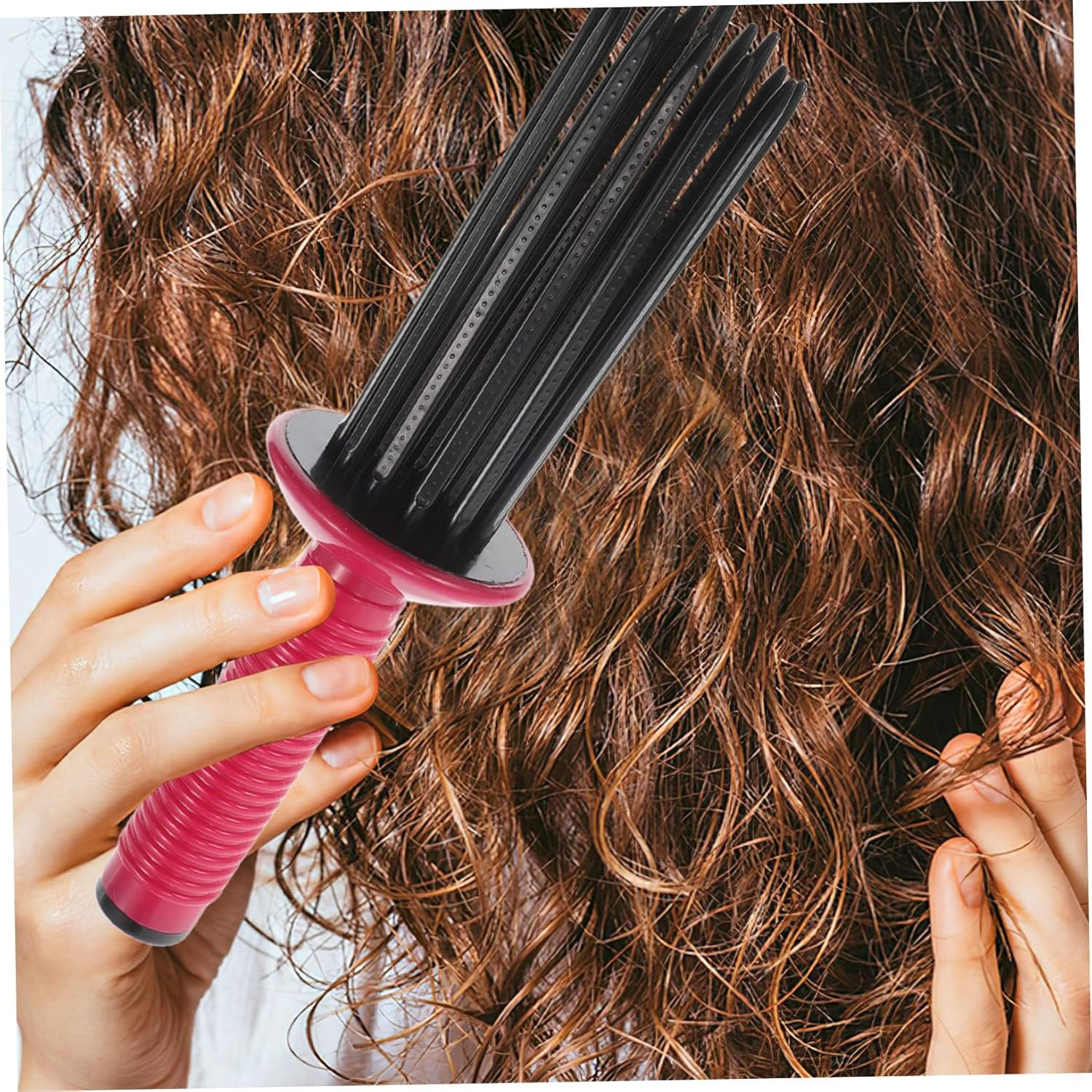 MOTHNUR Rolling Comb for Curly Hair Fluffy Hair Curling Roller Brush for Styling Tools image number 4