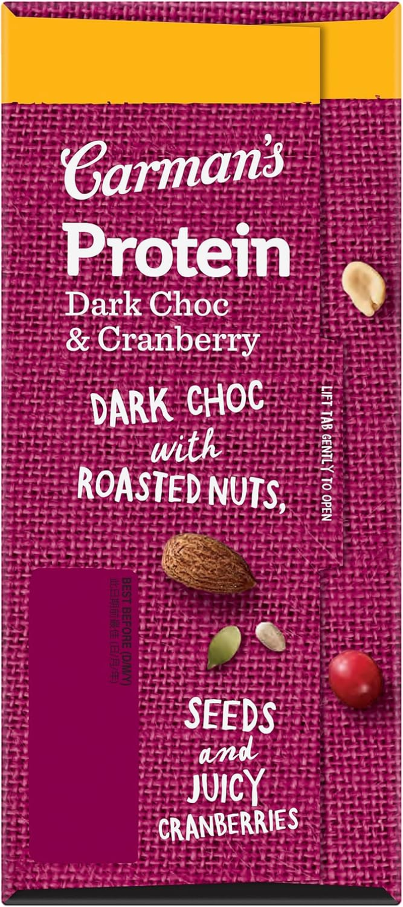 Carman'S Dark Choc & Cranberry Protein Bar Value Pack 10X40G image number 2
