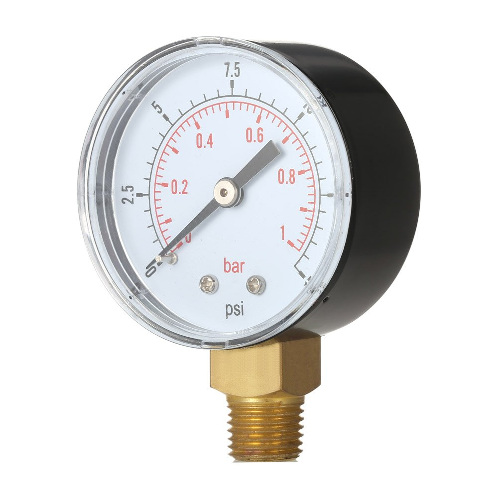 Pool Water Pressure Gauge Meter Manometer 0 15Psi 1Bar Hydraulic Measuring Tool with 1 4 NPT Thread Metal Stable Performance Size image number 5